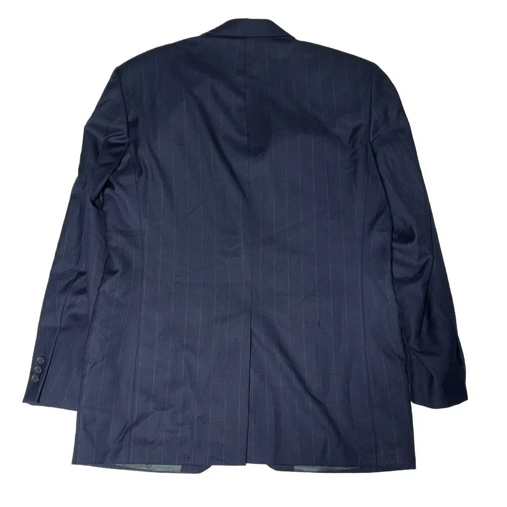 Loro Piana Blazer Sportcoat Mens Size 40R 100%‎ Wool Blazer Black Pinstripe